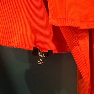 Lulus ribbed one shoulder midi two piece dress